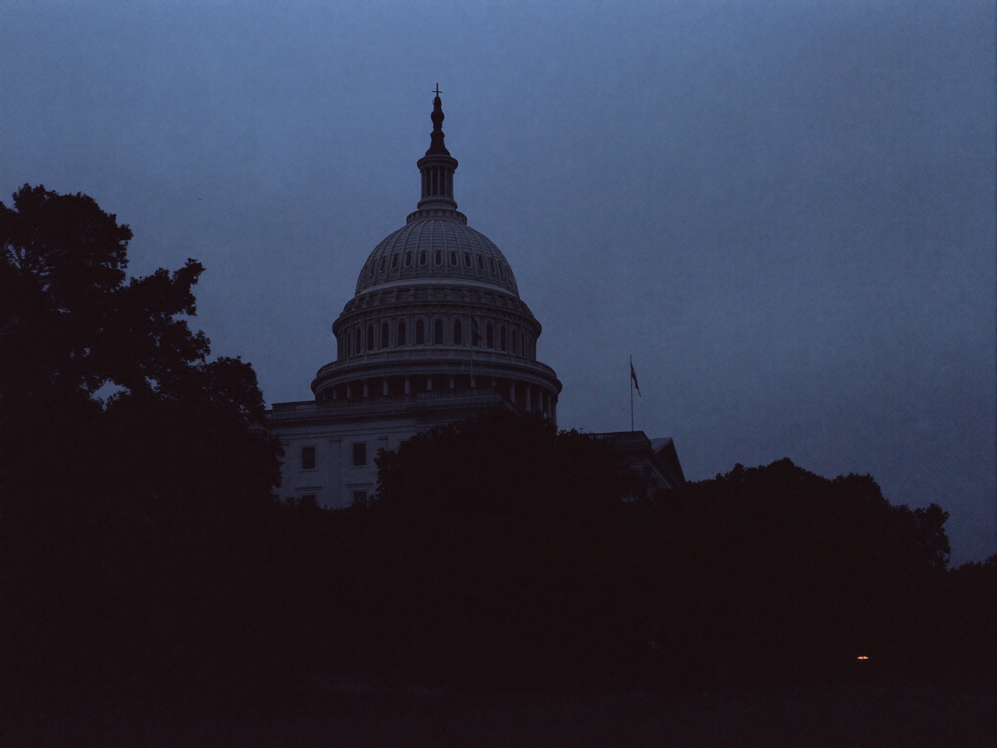 The United States Capitol at dusk